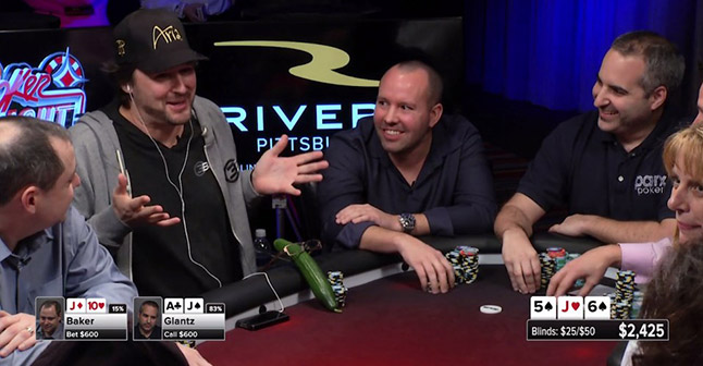 Phil Hellmuth discovering the cucumber in his place