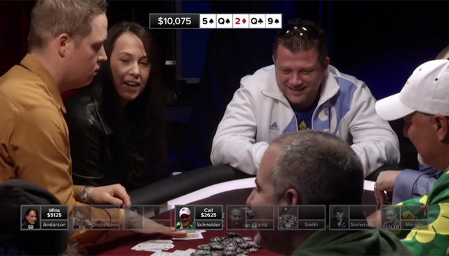 Anderson prevails in her first Poker Night in America hand