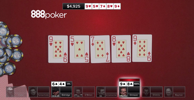 Poker hands from Episode 26  - Ormson soaks it in